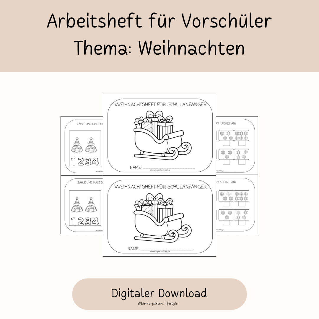 Arbeitsheft für Vorschüler Thema: Weihnachten