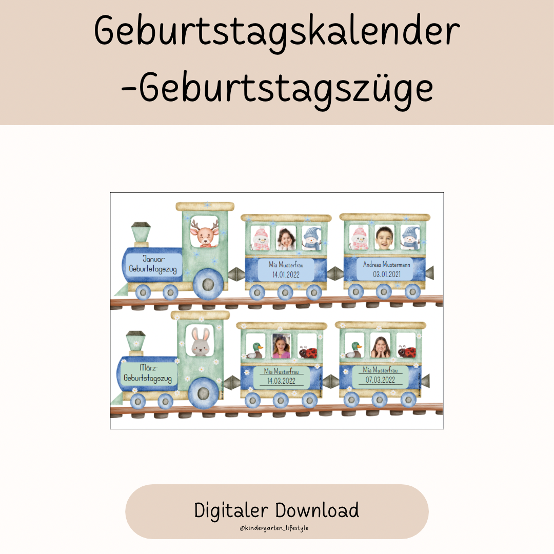 Geburtstagskalender- Geburtstagszüge