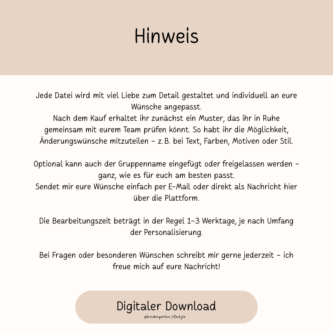 Routinetafel Thema: Kindergarten (personalisierbar)