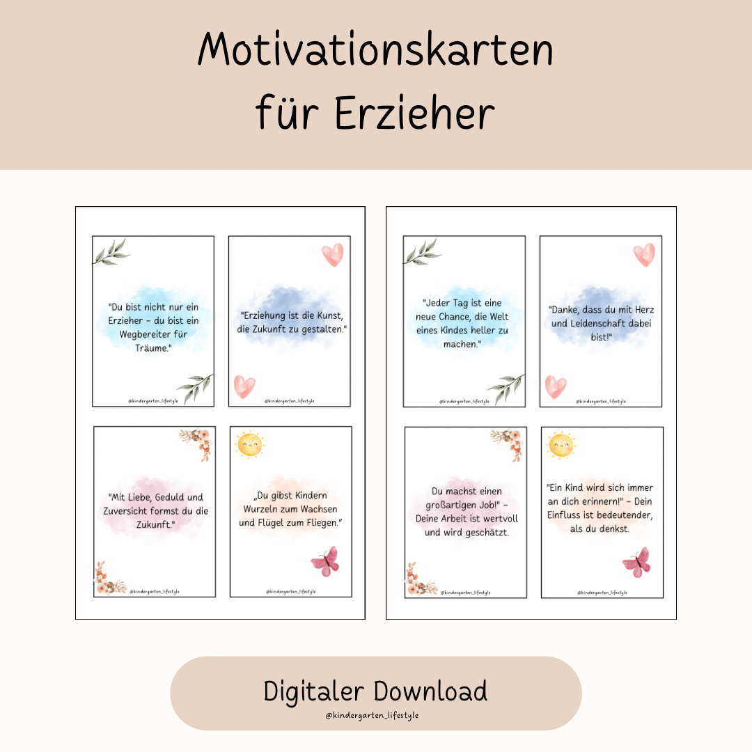 Motivationskarten für Erzieher