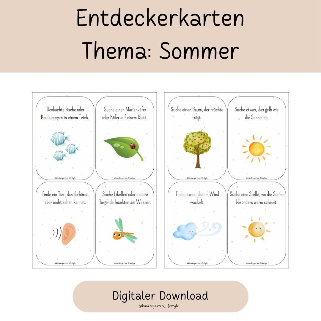 40 Entdeckerkarten Thema: Sommer