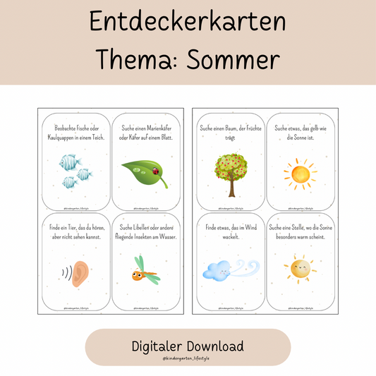 40 Entdeckerkarten Thema: Sommer