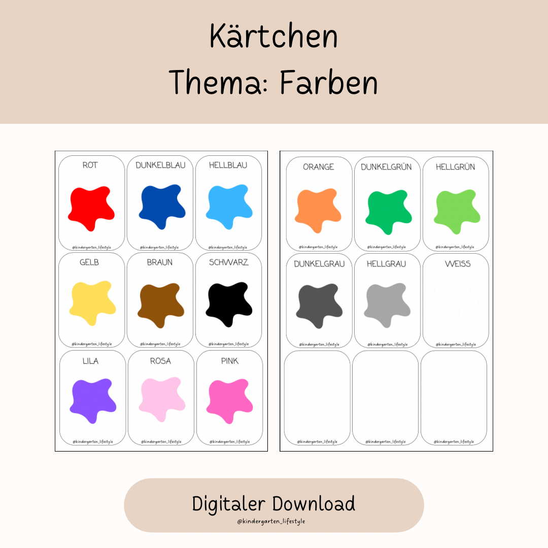 Kärtchen Thema: Farben