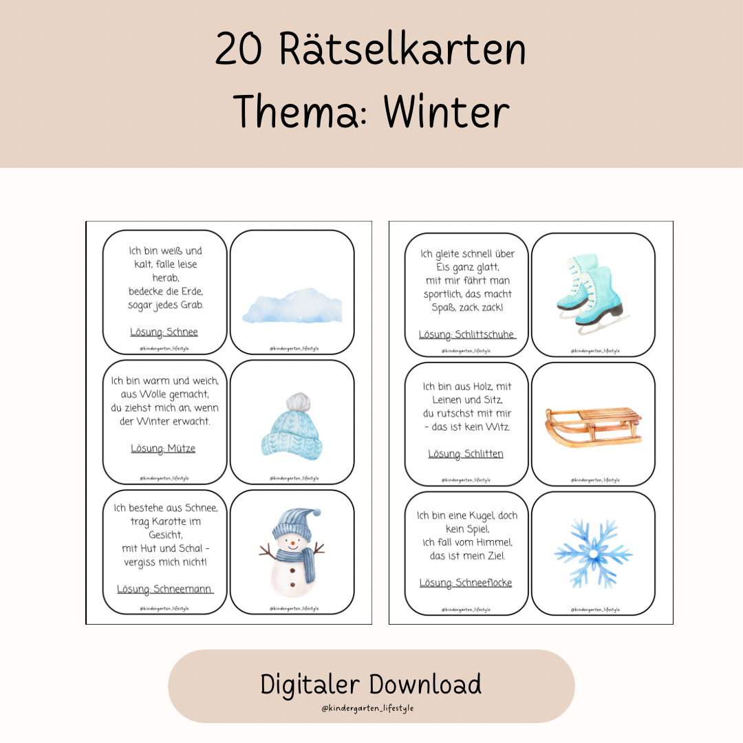 20 Rätselkarten Thema: Winter