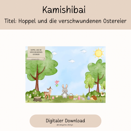 Kamishibai Titel: Hoppel und die verschwundenen Ostereier