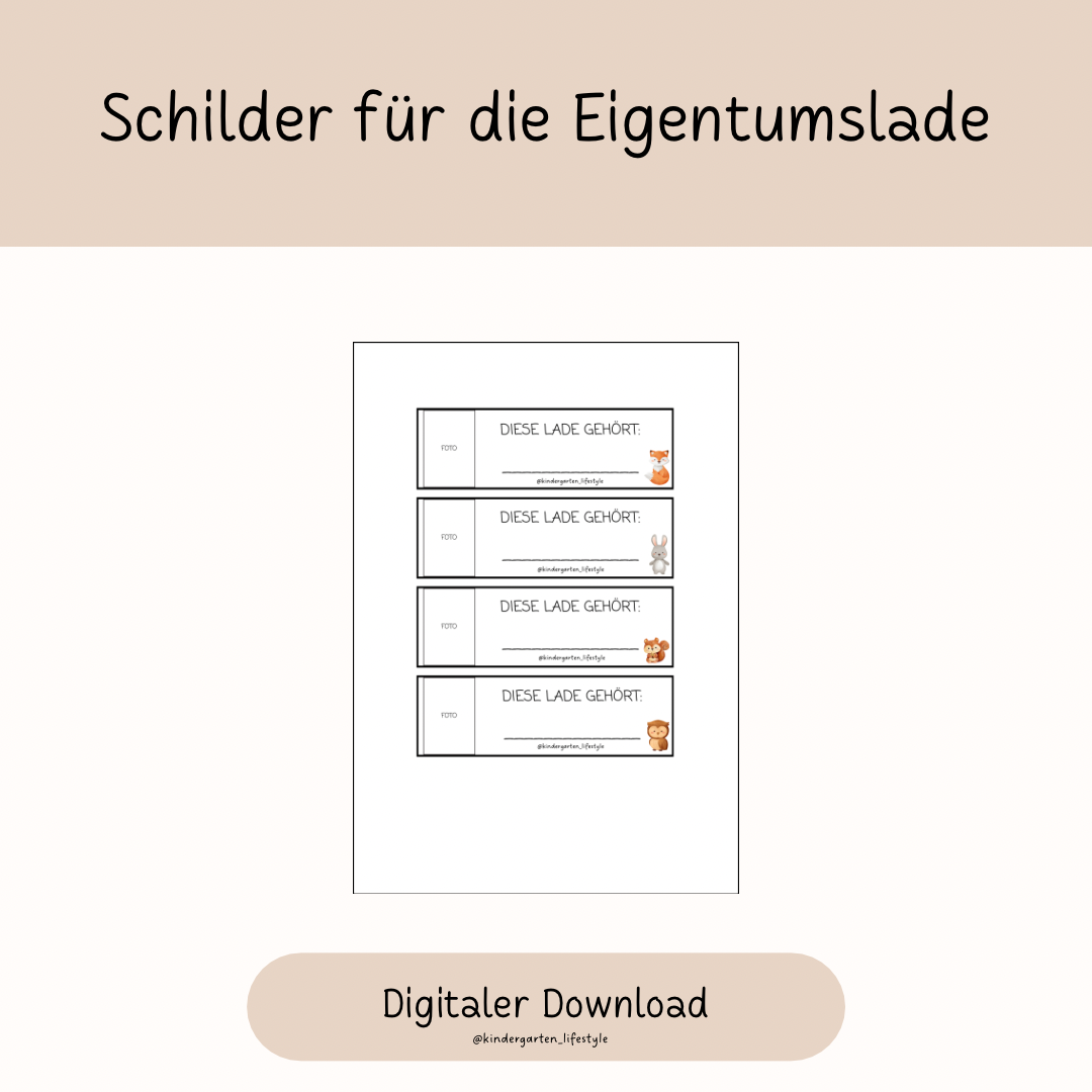 Schilder für Eigentumslade