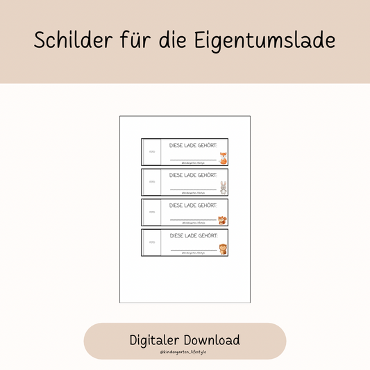 Schilder für Eigentumslade