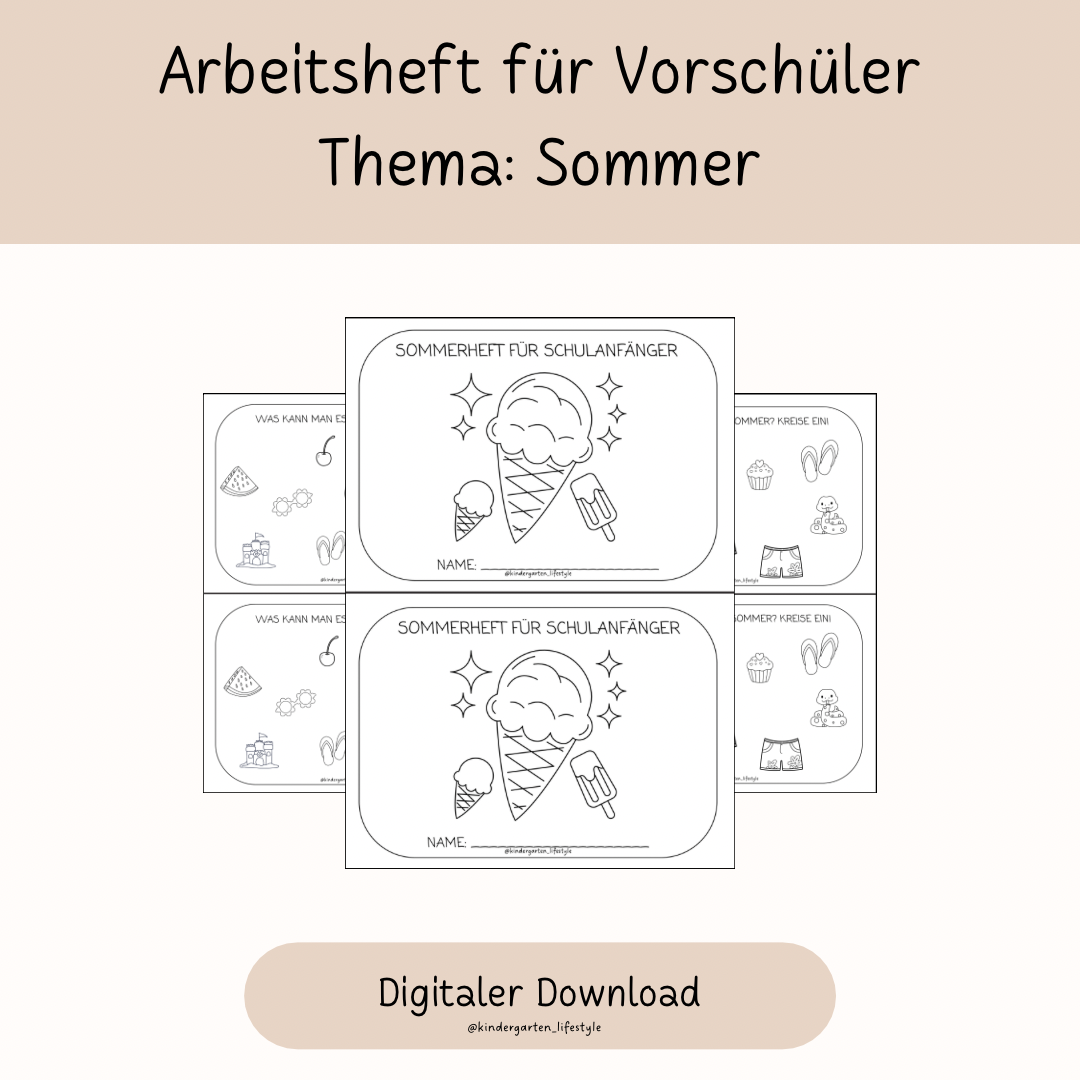 Arbeitsheft für Vorschüler Thema: Sommer