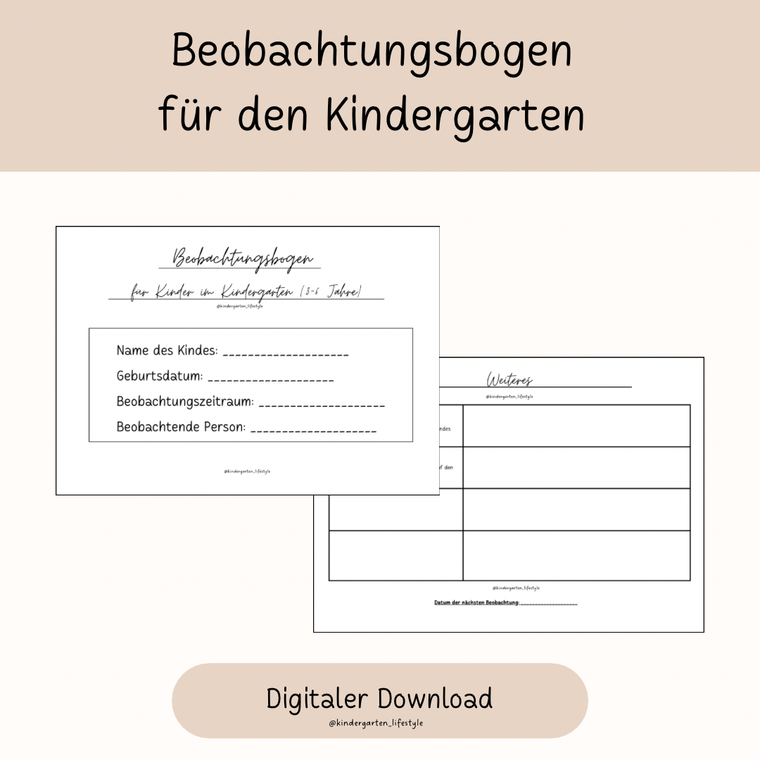 Beobachtungsbogen für den Kindergarten