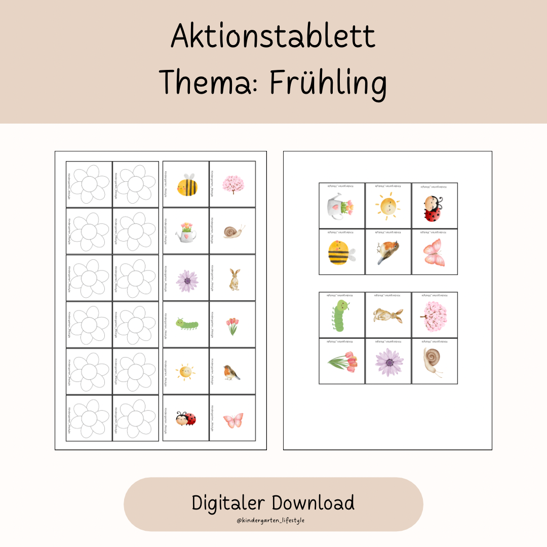 Aktionstablett Thema: Frühling
