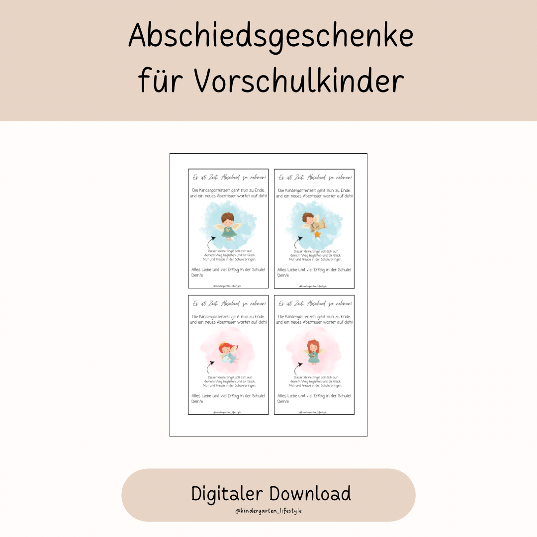 Abschiedsgeschenk für Vorschulkinder