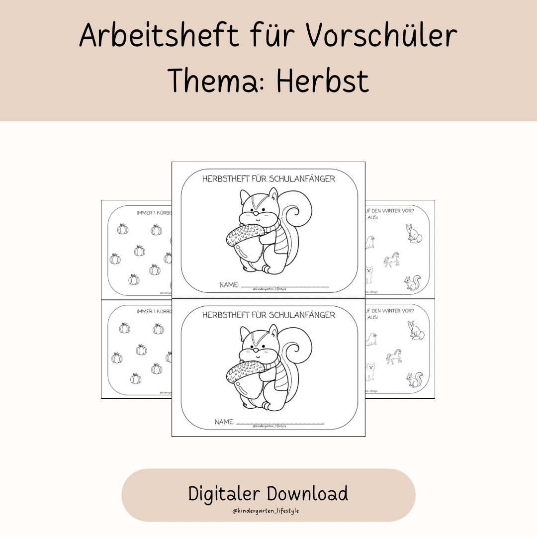 Arbeitsheft für Vorschüler Thema: Herbst