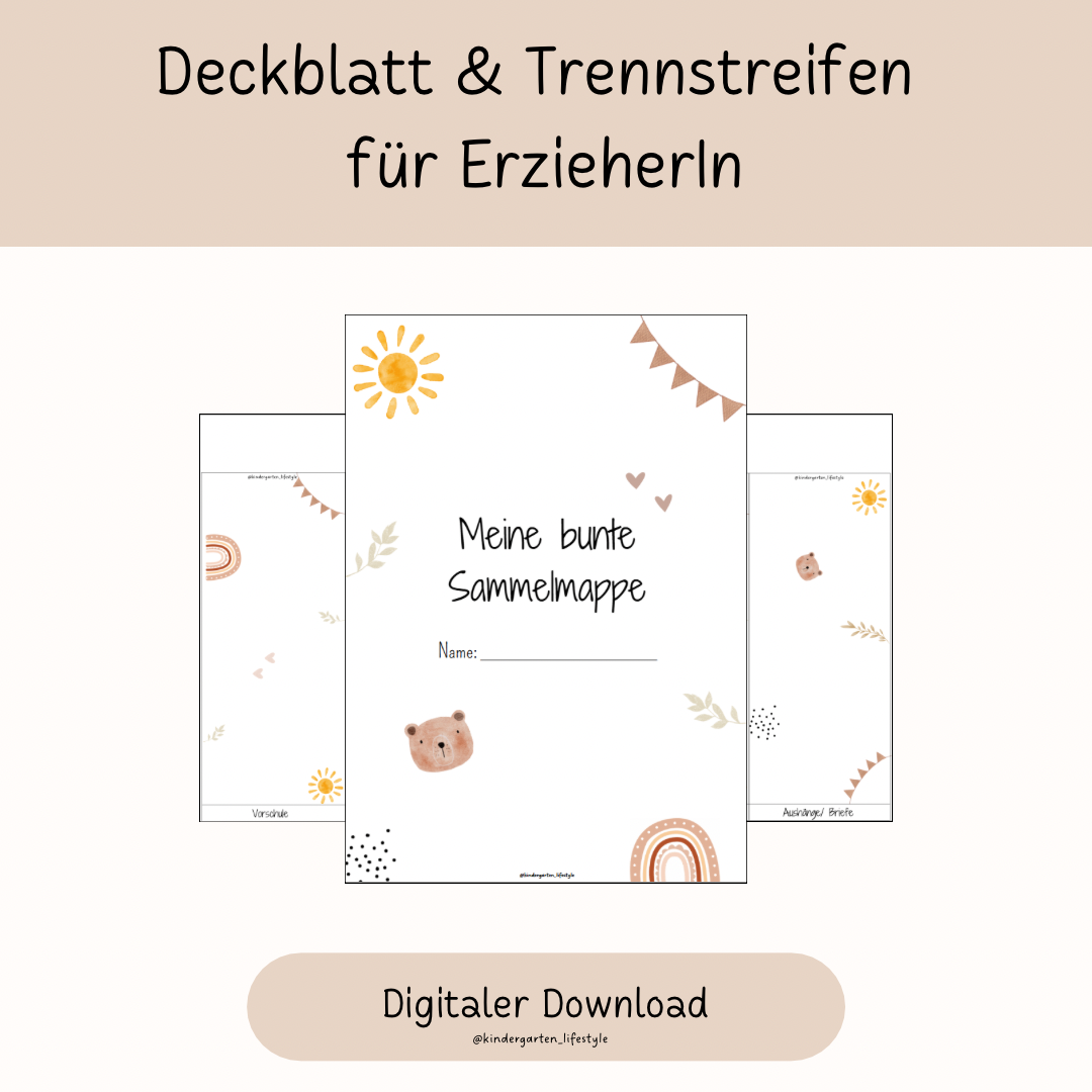 Deckblatt & Trennstreifen für ErzieherIn