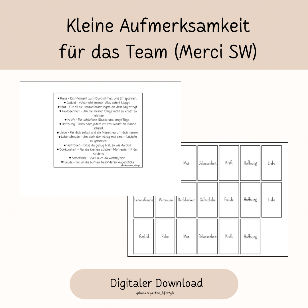 Kleine Aufmerksamkeit für das Team (Merci SW)