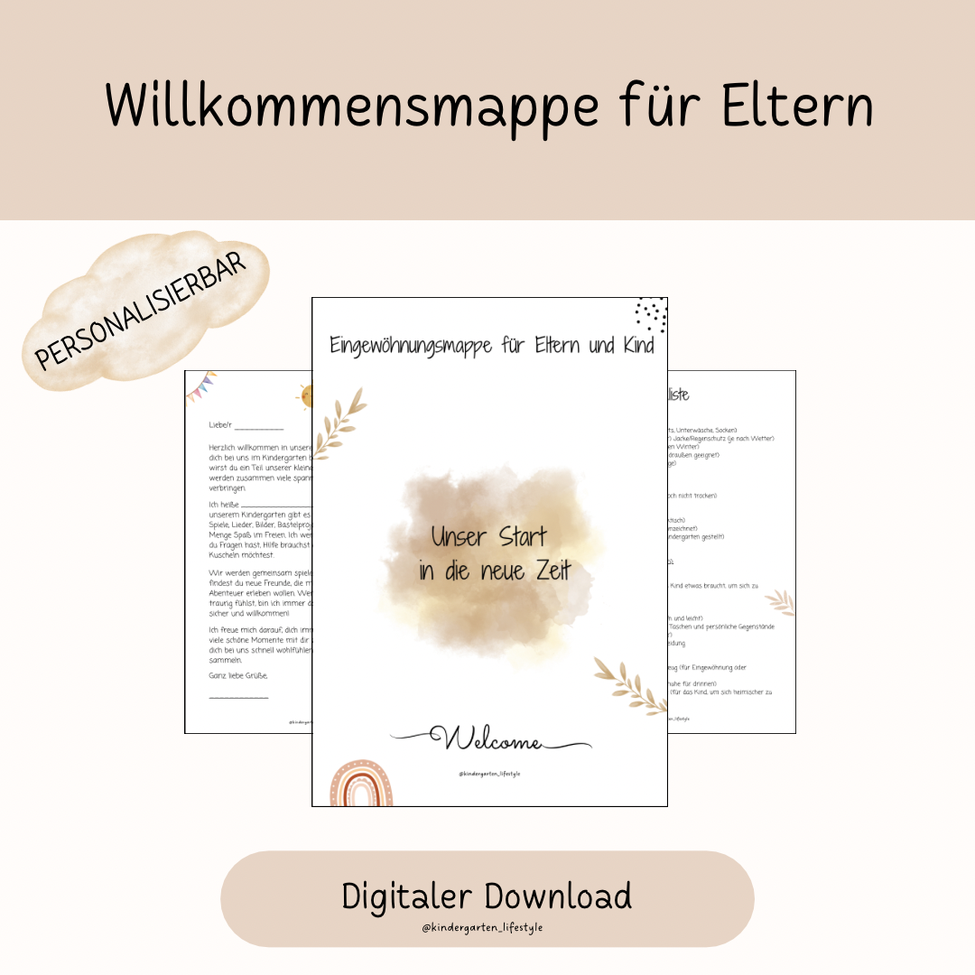 Willkommensmappe für Eltern (personalisierbar)
