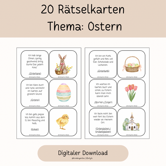 20 Rätselkarten Thema: Ostern