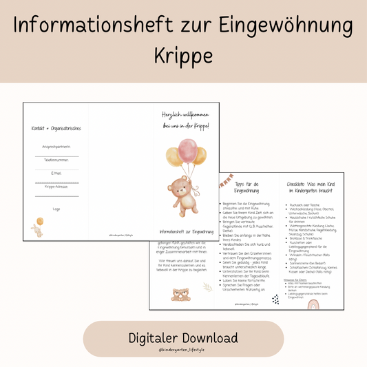 Informationsheft zur Eingewöhnung Krippe