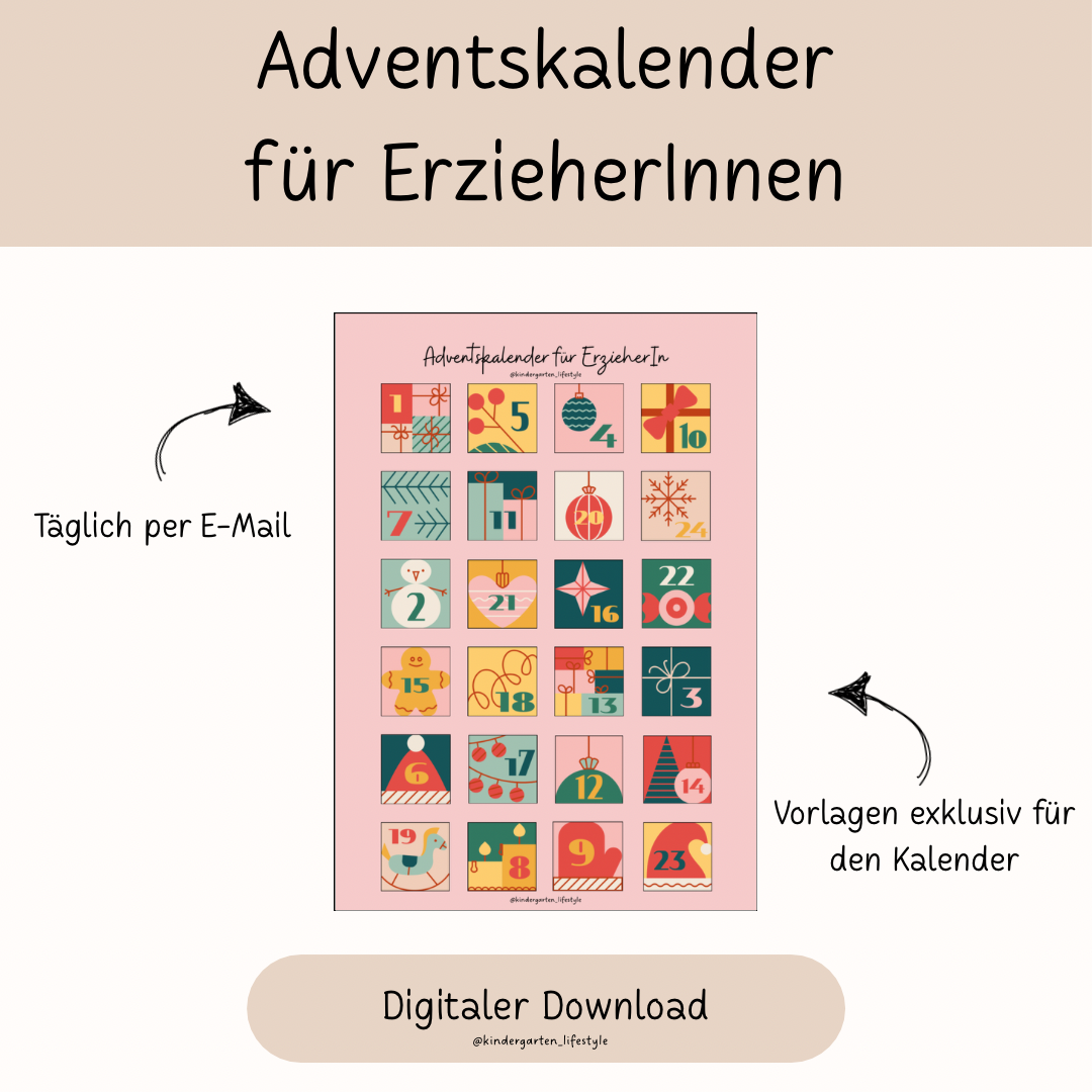 Digitaler Adventskalender für ErzieherInnen – 24 Tage voller Ideen & Vorlagen