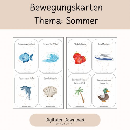 Bewegungskarten Thema: Sommer