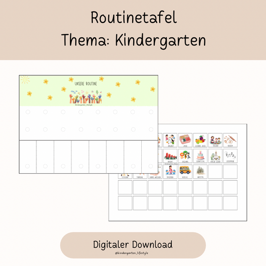 Routinetafel Thema: Kindergarten
