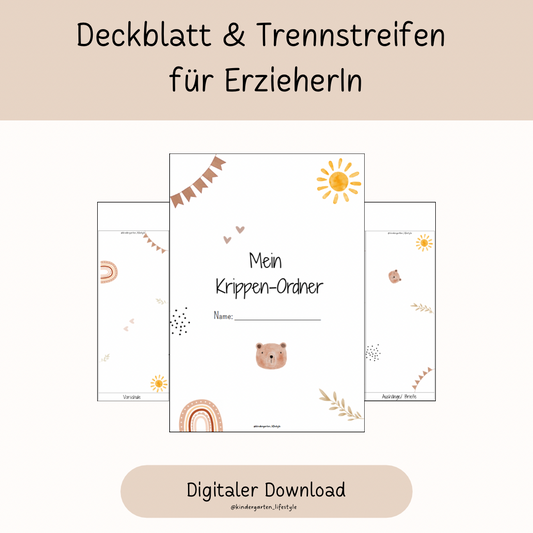 Deckblatt & Trennstreifen für ErzieherIn (Krippe)