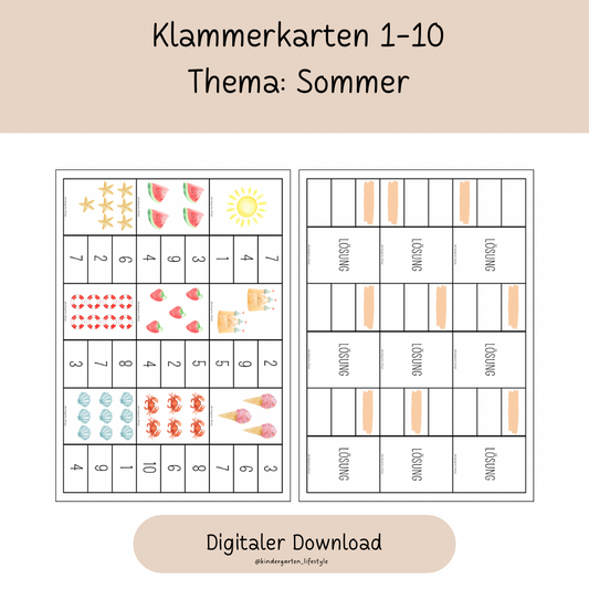 Klammerkarten Thema: Sommer