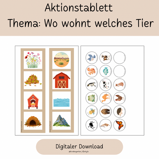Aktionstablett Thema: Wo wohnt welches Tier