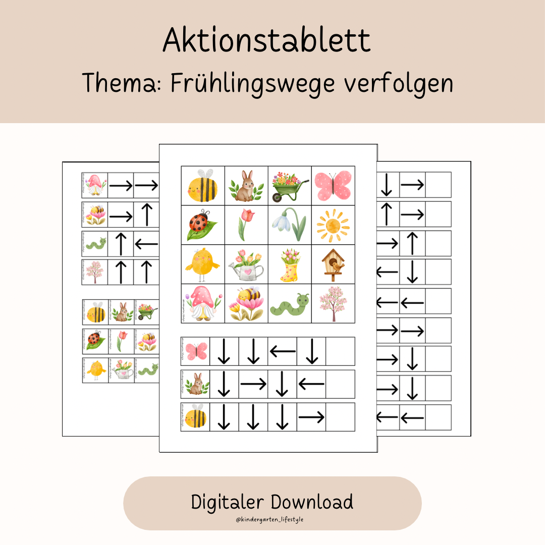 Aktiontablett Thema: Frühlingwege verfolgen