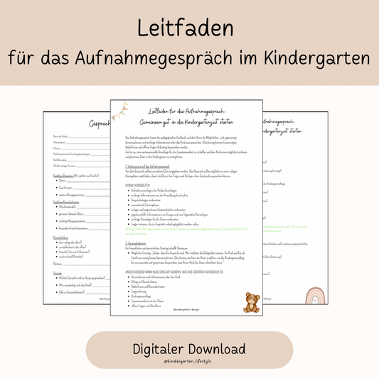 Leitfaden für das Aufnahmegespräch im Kindergarten