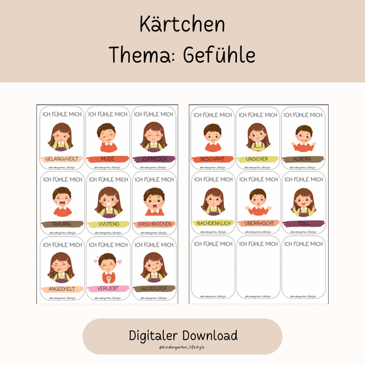 Kärtchen Thema: Gefühle