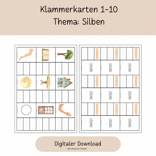 Klammerkarten Thema: Silben