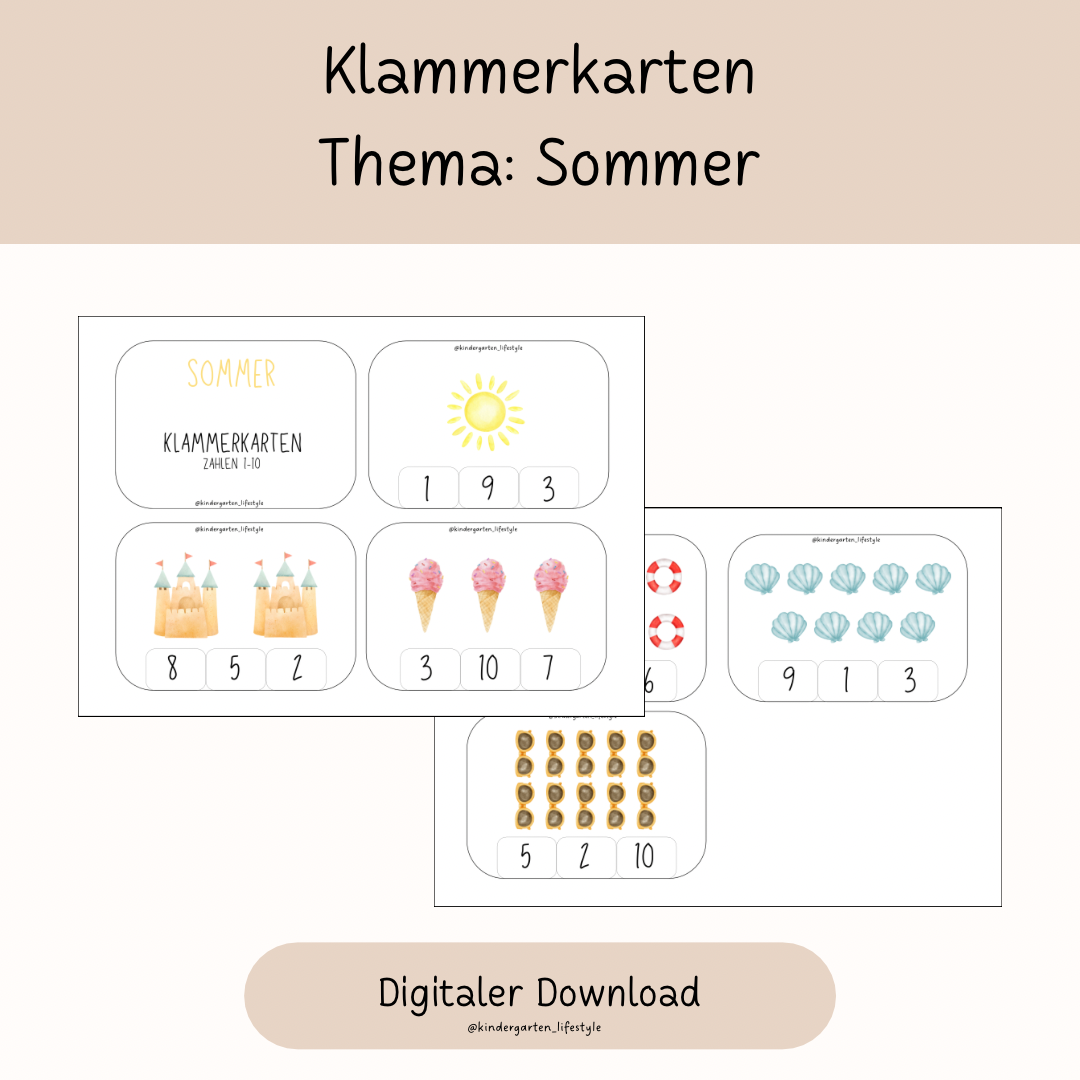 Klammerkarten Thema: Sommer