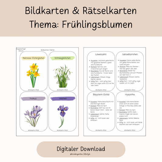 Bildkarten & Rätselkarten Thema: Frühlingsblumen