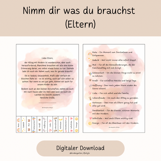 Nimm dir was du brauchst (Eltern)
