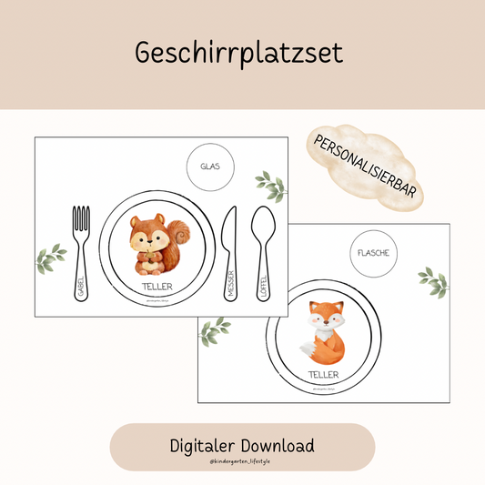 Geschirrplatzset (personalisierbar)