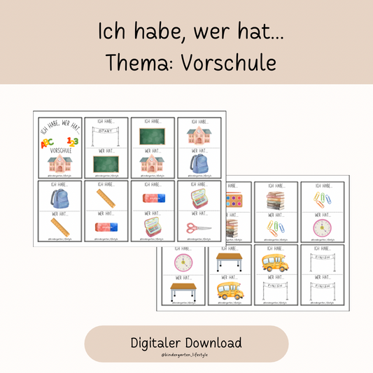 Ich habe, wer hat… Thema: Vorschule