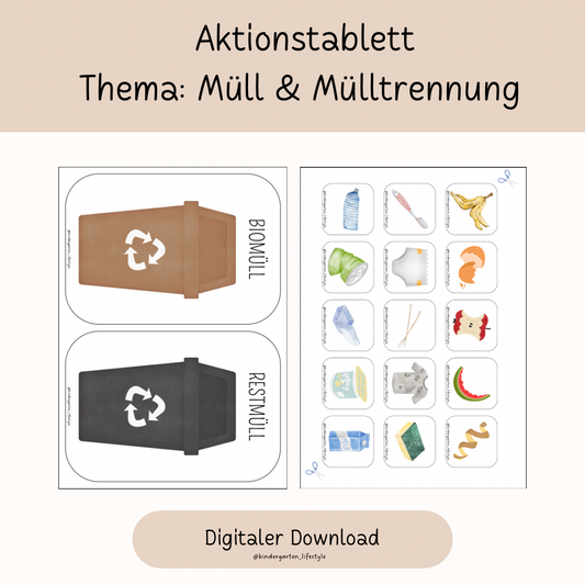 Aktionstablett Thema: Müll & Mülltrennung