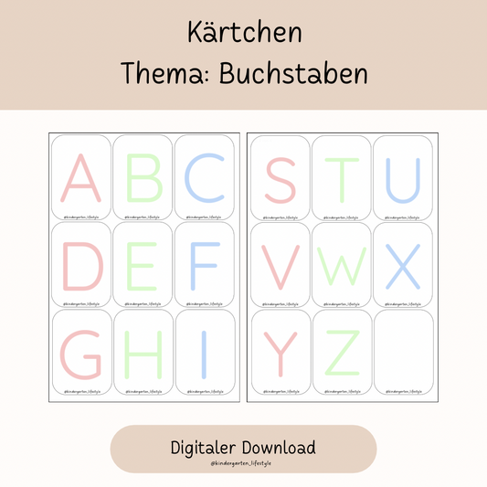 Kärtchen Thema: Buchstaben