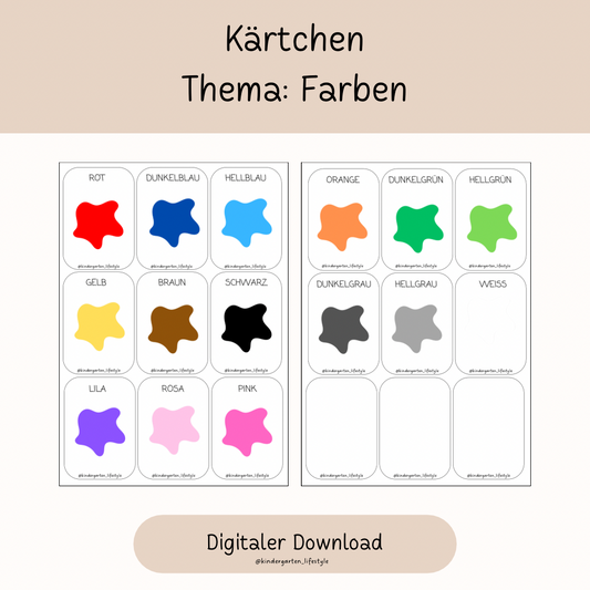 Kärtchen Thema: Farben