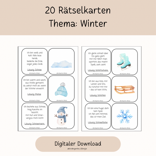 20 Rätselkarten Thema: Winter