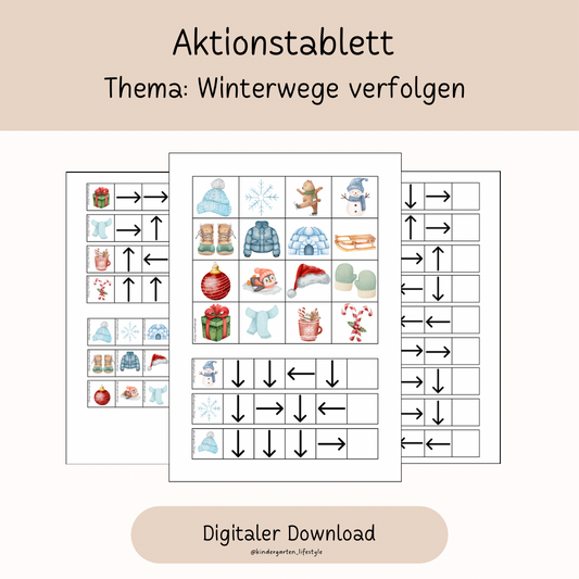 Aktiontablett Thema: Winterweg verfolgen