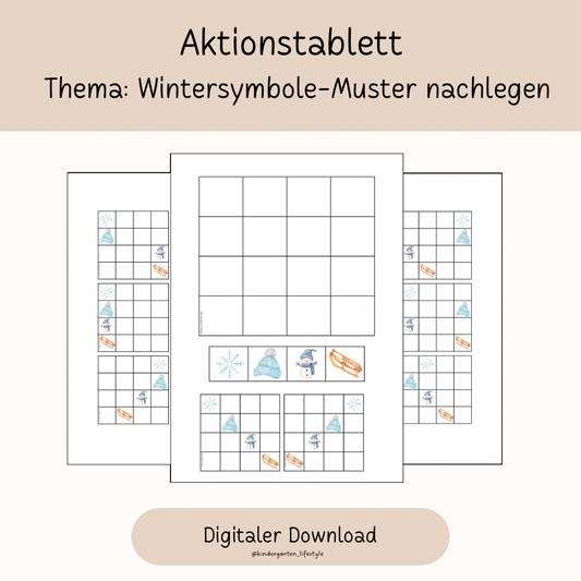 Aktiontablett Thema: Wintersymbole-Muster nachlegen