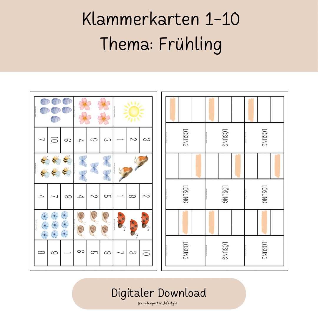 Klammerkarten Thema: Frühling