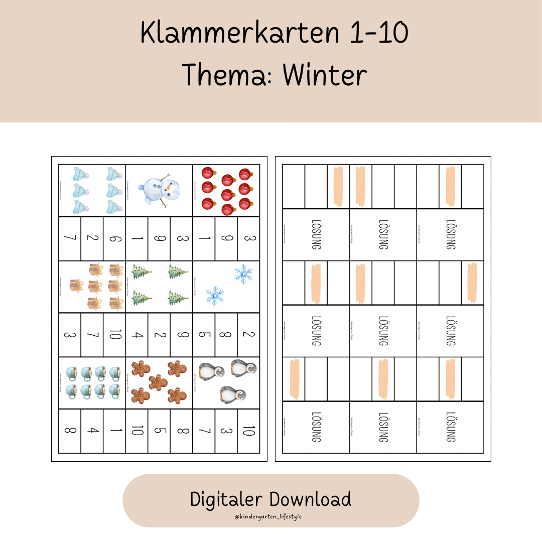 Klammerkarten Thema: Winter