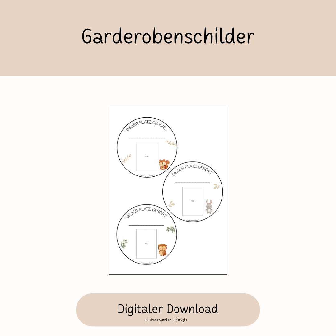 Garderobenschilder