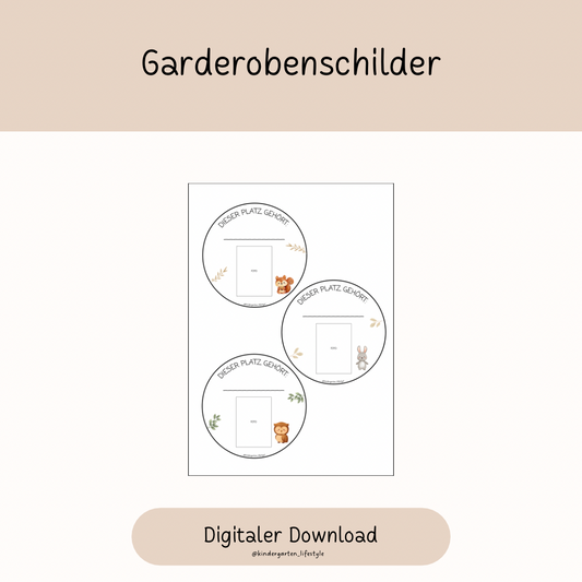 Garderobenschilder