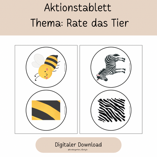 Aktionstablett Thema: Rate das Tier