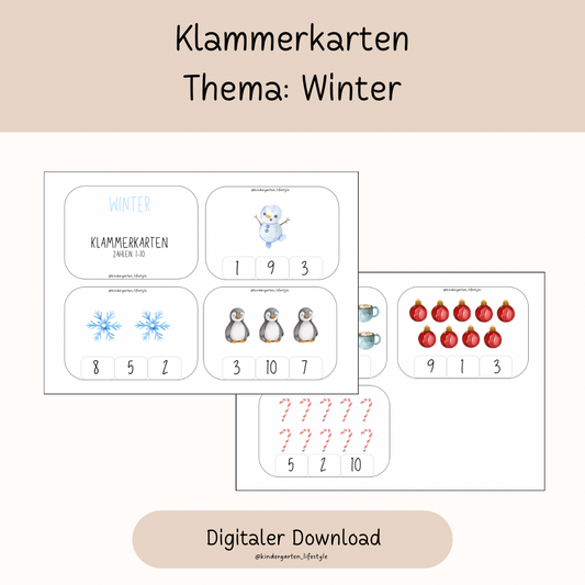 Klammerkarten Thema: Winter