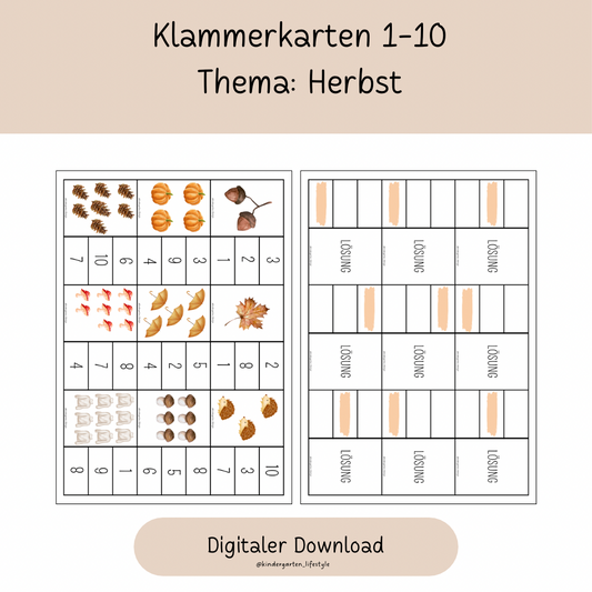 Klammerkarten Thema: Herbst