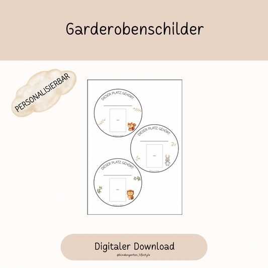 Garderobenschilder (personalisierbar)